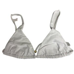 Andie x Demi Moore The Tropez Triangle Bikini Top White Sz SM